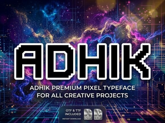 Adhik: A Bold Pixel Typeface for Digital Brand Impact