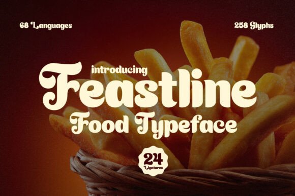 Feastline: A Chunky, Warm Display Typeface for Handmade Brands