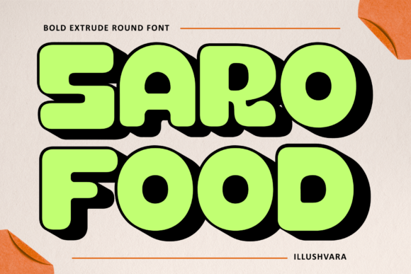 Saro Food: A Bold Display Font for Handmade Labels & Craft Designs